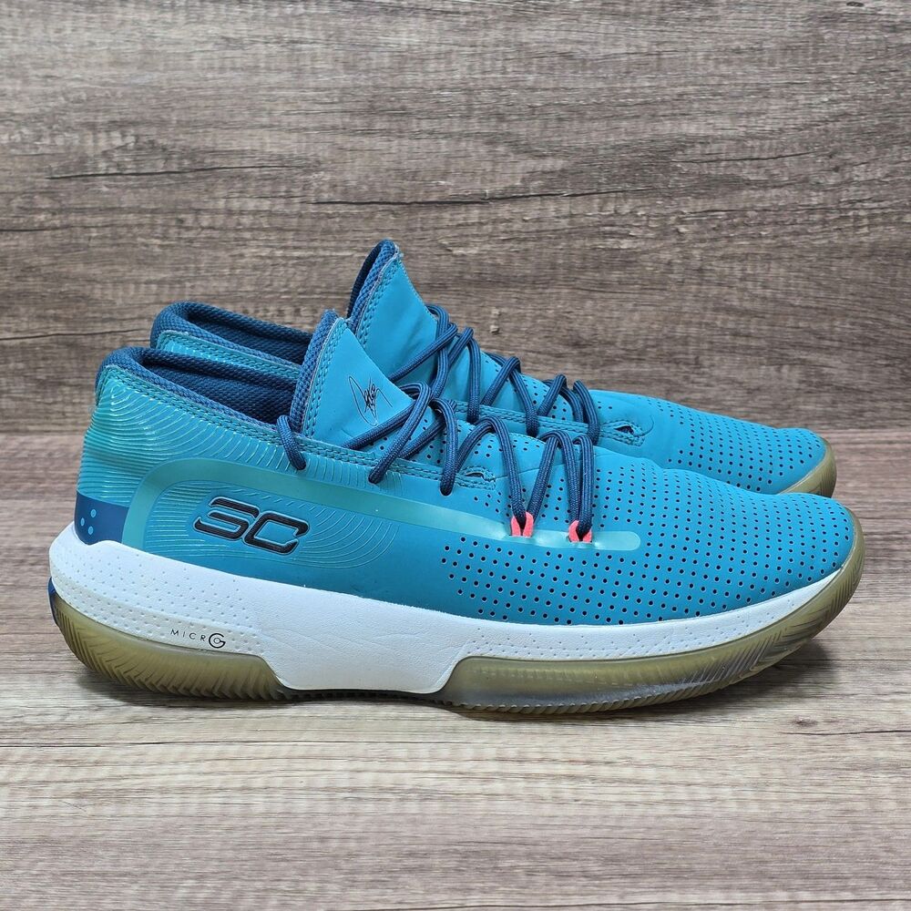 Under Armour Curry 3Zer0 3 Men's Sz 9.5 Teal Rush Basketball Shoes (3022048-301)